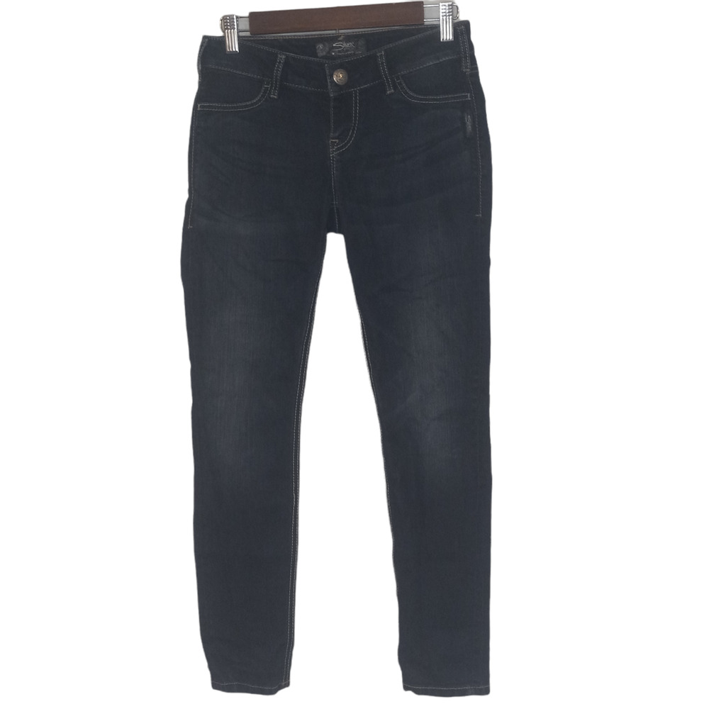 Silver Jeans Suki Women's Dark Blue Mid Rise Skinny Jegging Size W27/L29 - Picture 2 of 6